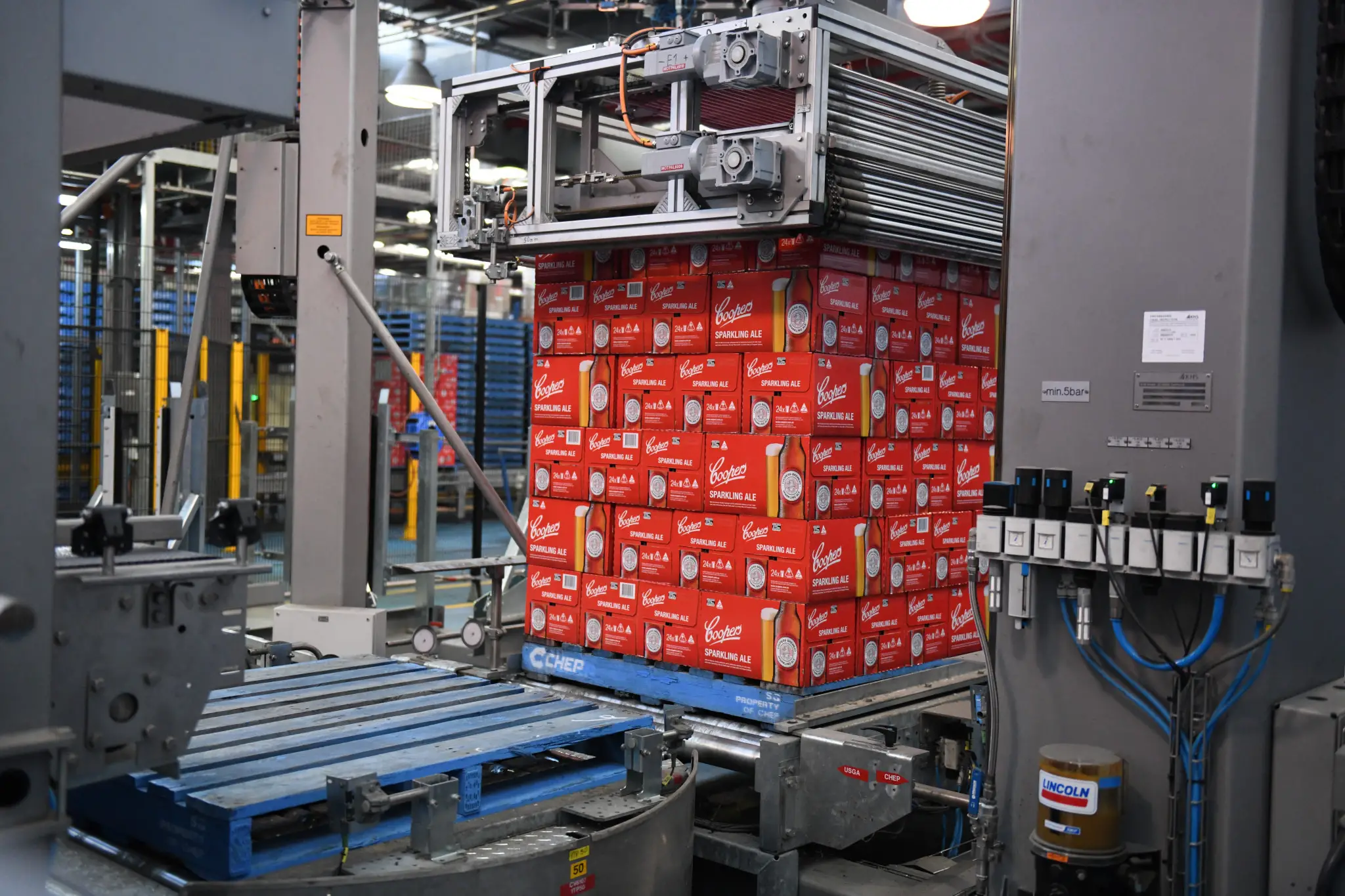 Palette of Coopers ready to be wrapped